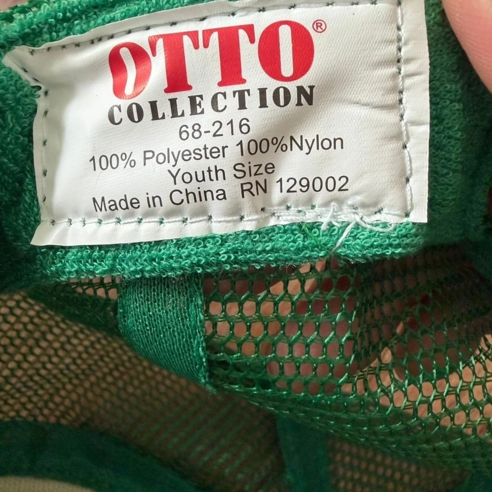 OTTO Trucker Hat Girls Youth Size Green Floral Band Hawaiian Asian Snapback Cap